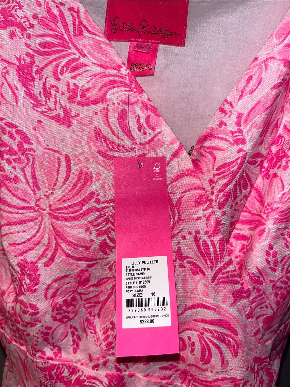 Lily Pulitzer Pink Puff Sleeve Floral Wrap Dress - Picture 2 of 5